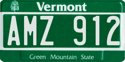 VT license plate AMZ912