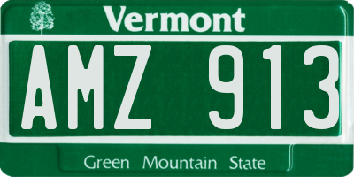VT license plate AMZ913