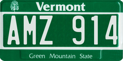 VT license plate AMZ914