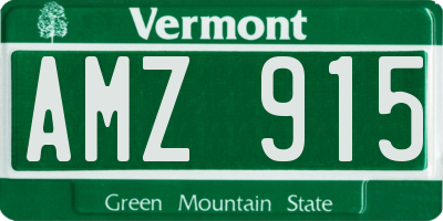 VT license plate AMZ915
