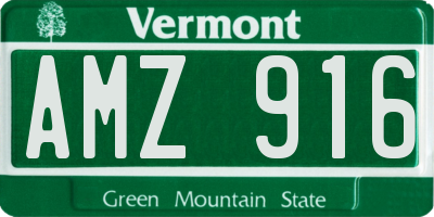 VT license plate AMZ916