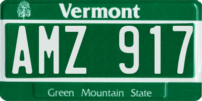 VT license plate AMZ917