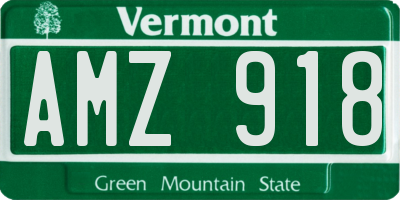 VT license plate AMZ918