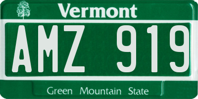 VT license plate AMZ919