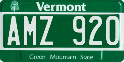 VT license plate AMZ920