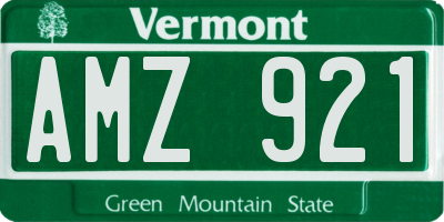 VT license plate AMZ921