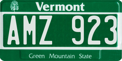 VT license plate AMZ923