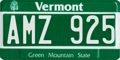 VT license plate AMZ925