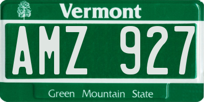 VT license plate AMZ927