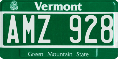 VT license plate AMZ928