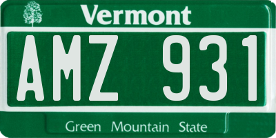 VT license plate AMZ931