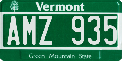 VT license plate AMZ935