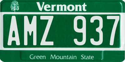VT license plate AMZ937