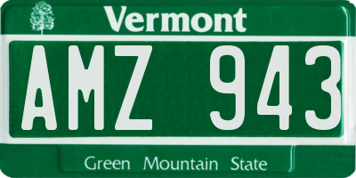 VT license plate AMZ943