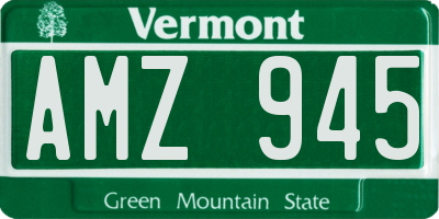 VT license plate AMZ945