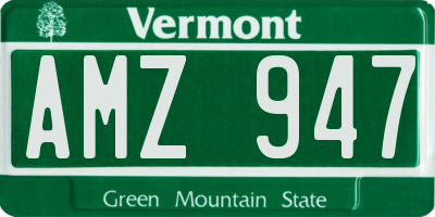 VT license plate AMZ947