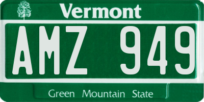 VT license plate AMZ949