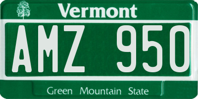 VT license plate AMZ950