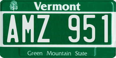 VT license plate AMZ951