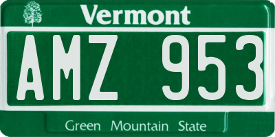 VT license plate AMZ953