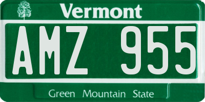 VT license plate AMZ955