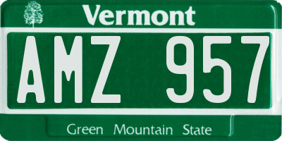 VT license plate AMZ957