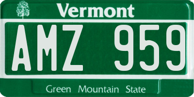 VT license plate AMZ959