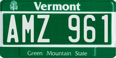 VT license plate AMZ961