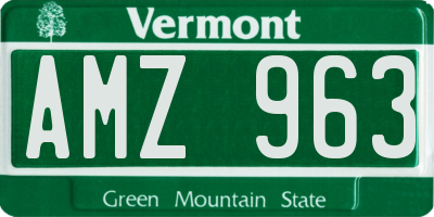 VT license plate AMZ963