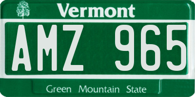 VT license plate AMZ965