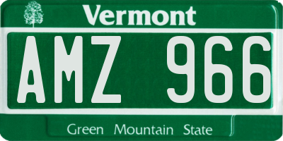 VT license plate AMZ966