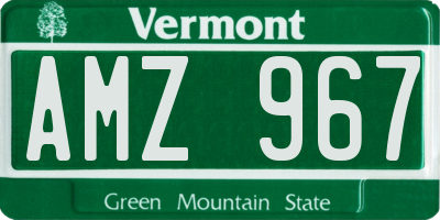 VT license plate AMZ967