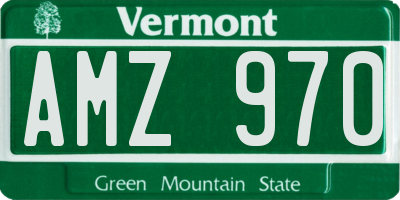 VT license plate AMZ970