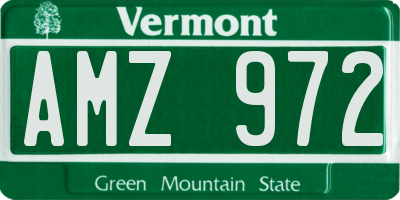 VT license plate AMZ972
