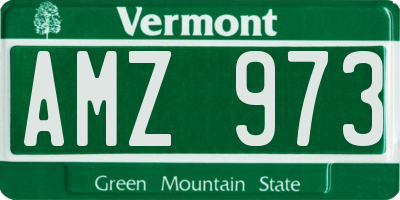 VT license plate AMZ973