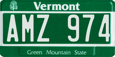 VT license plate AMZ974