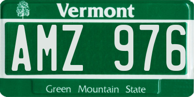 VT license plate AMZ976
