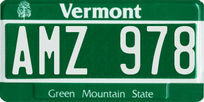 VT license plate AMZ978
