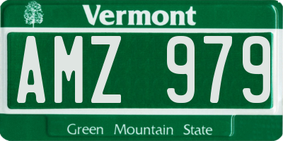 VT license plate AMZ979