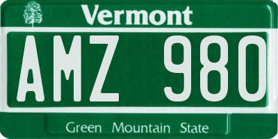 VT license plate AMZ980