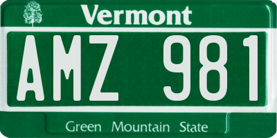 VT license plate AMZ981