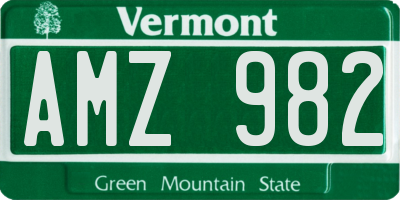 VT license plate AMZ982