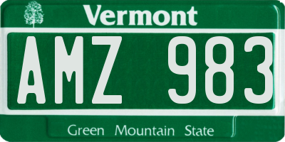 VT license plate AMZ983