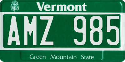 VT license plate AMZ985