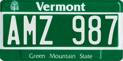 VT license plate AMZ987
