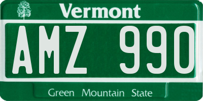 VT license plate AMZ990