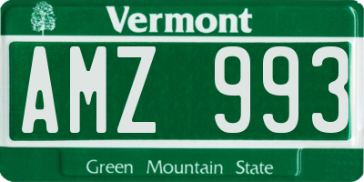 VT license plate AMZ993