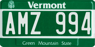 VT license plate AMZ994