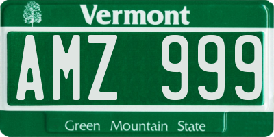 VT license plate AMZ999