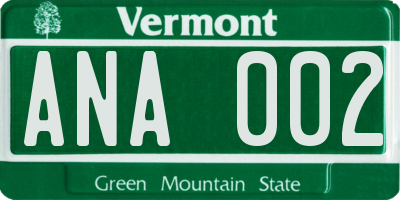 VT license plate ANA002